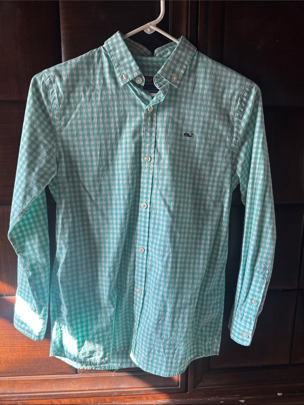 Vineyard Vines Mint Green Gingham Button-Down Shirt